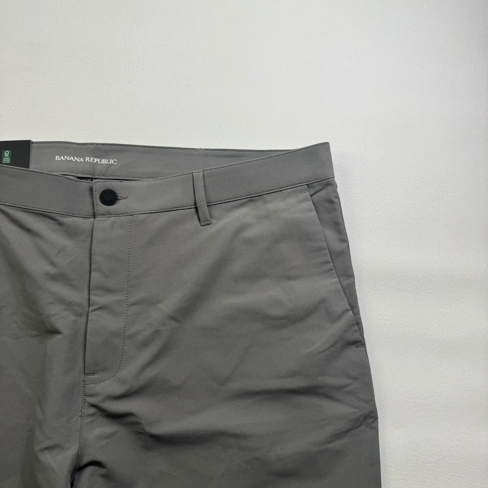 Banana Republic Mens Gray Flat Front Performance Pants 40x30 New 1557516
